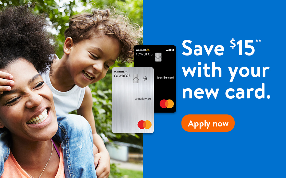 Save $15** with your new card. Apply now
